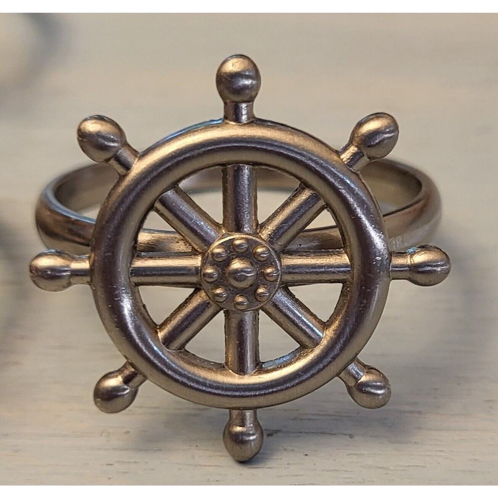 Nautical silver Napkin Rings Set - Picture 2 of 8